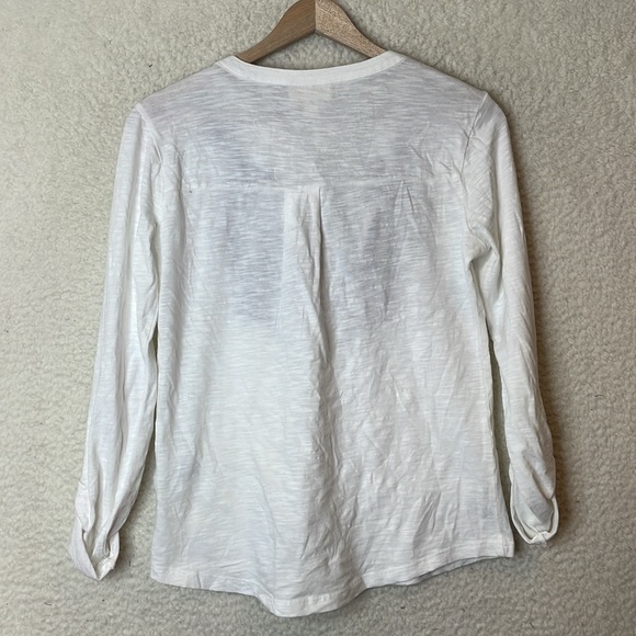 NWT Style & Co Womens Winter White Embroidered Floral Knit Henley Top XSMALL - Picture 6 of 6